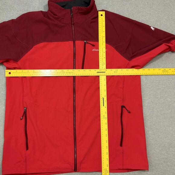 Eddie Bauer First Ascent Jacket Large Mens Soft Shell Sandstone Shield Red - Picture 2 of 9